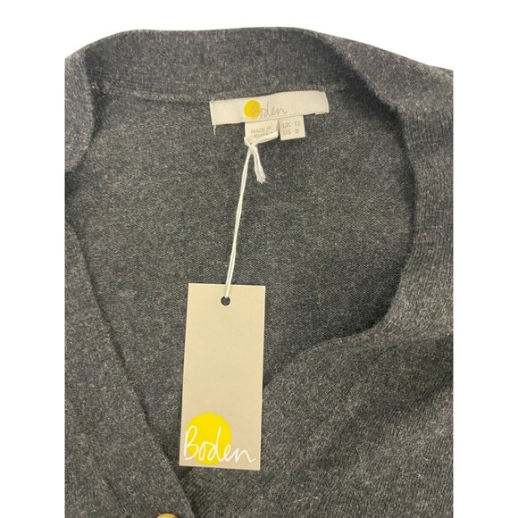 Boden Womens Sweater Dress UK 12 US 8 Gray Knit Belted Midi Vneck D0357 NWT - Picture 5 of 13